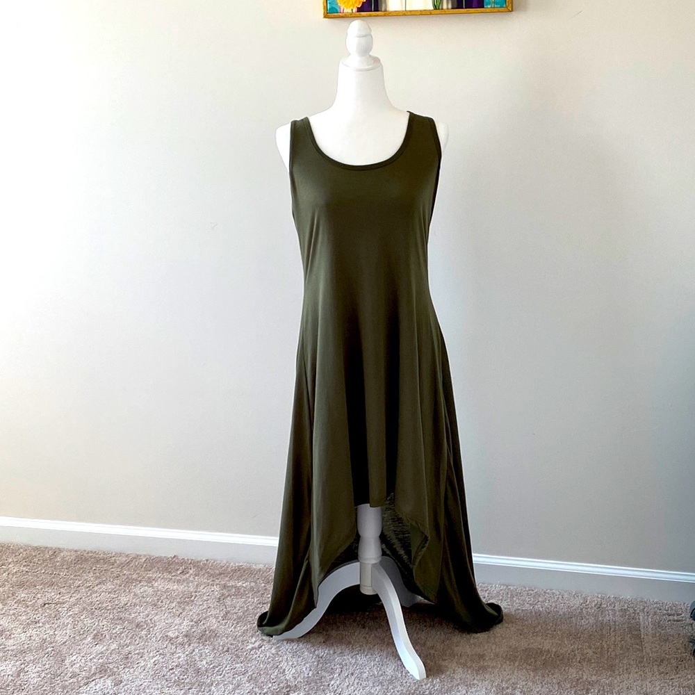 X-Large Army Green Asymmetrical Dress